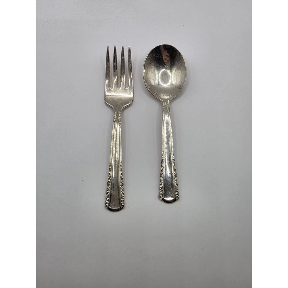 Holmes & Edwards Baby Fork and Spoon Vintage Marked IS